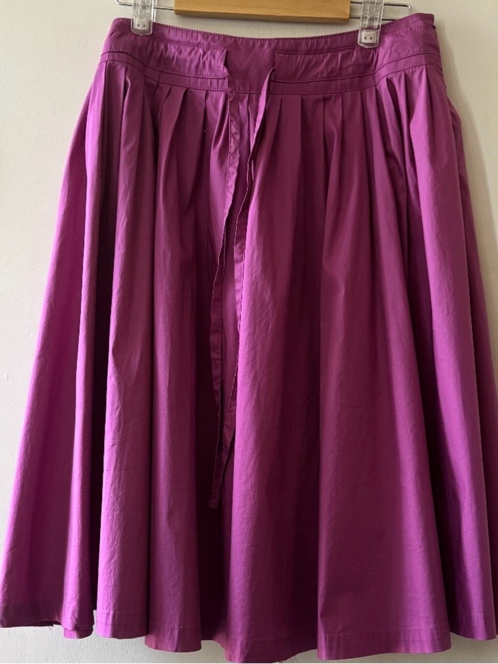 MaxMara Full A-Line Midi Skirt in Magenta